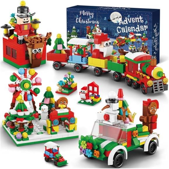 Advent Calendar, 24 Days Holiday Countdown Playset Building Blocks Toys - Picture 1 of 6